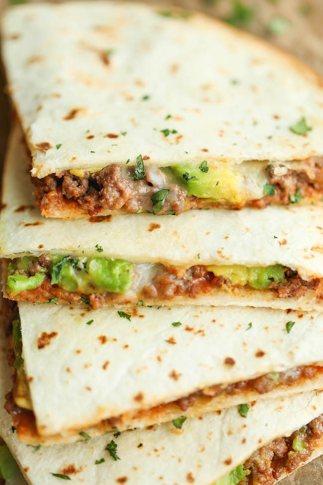 Cheesy Avocado Quesadillas - Easy, no-fuss quesadillas that are perfectly crisp and amazingly cheesy. An absolute must for those busy weeknights!