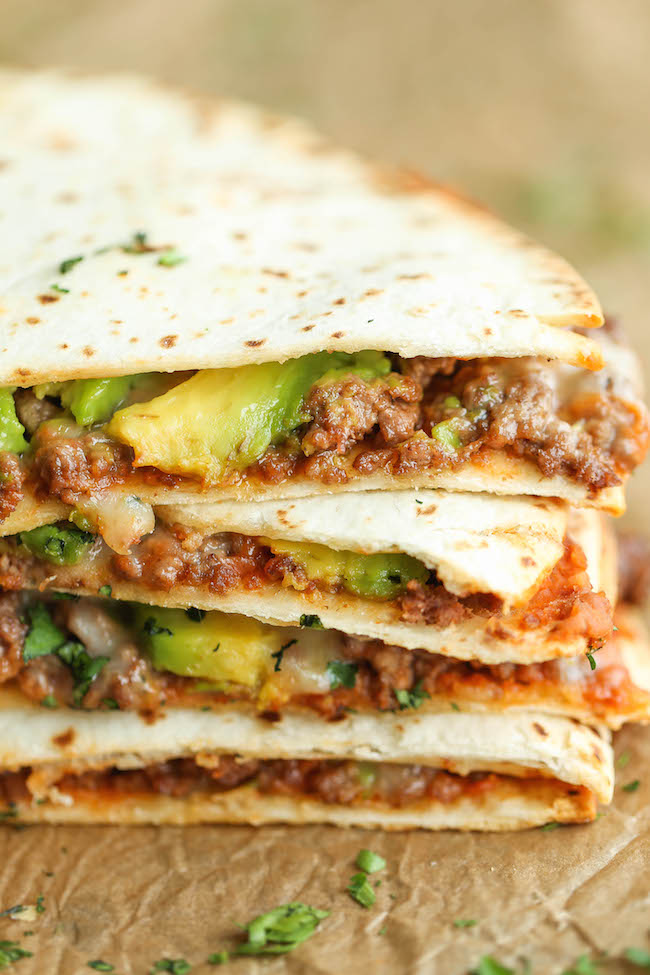 Cheesy Avocado Quesadillas - Damn Delicious