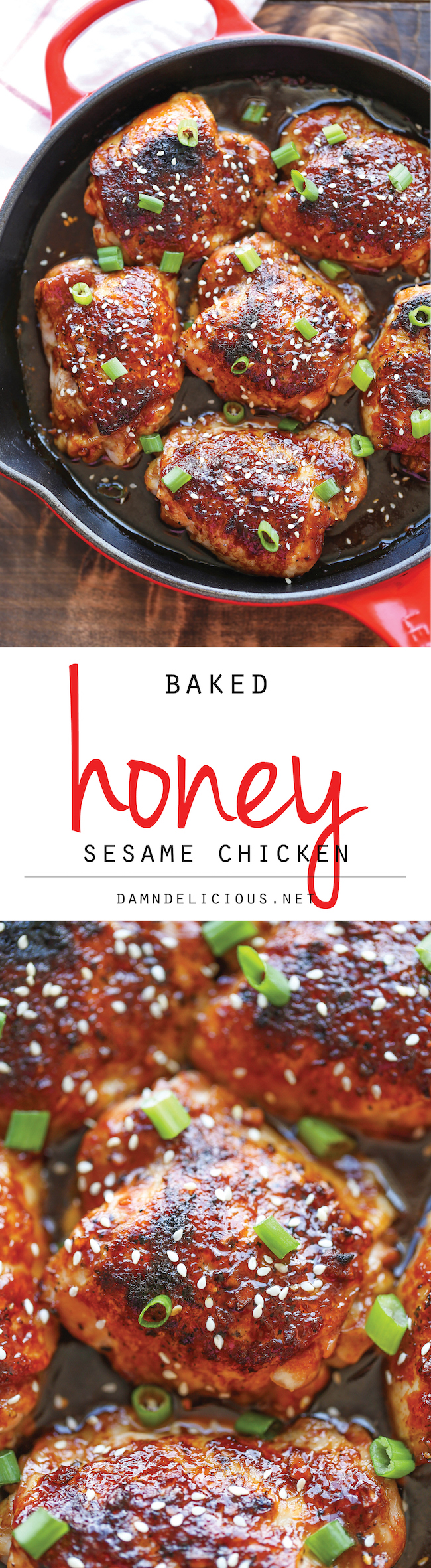 Baked Honey Sesame Chicken - Damn Delicious