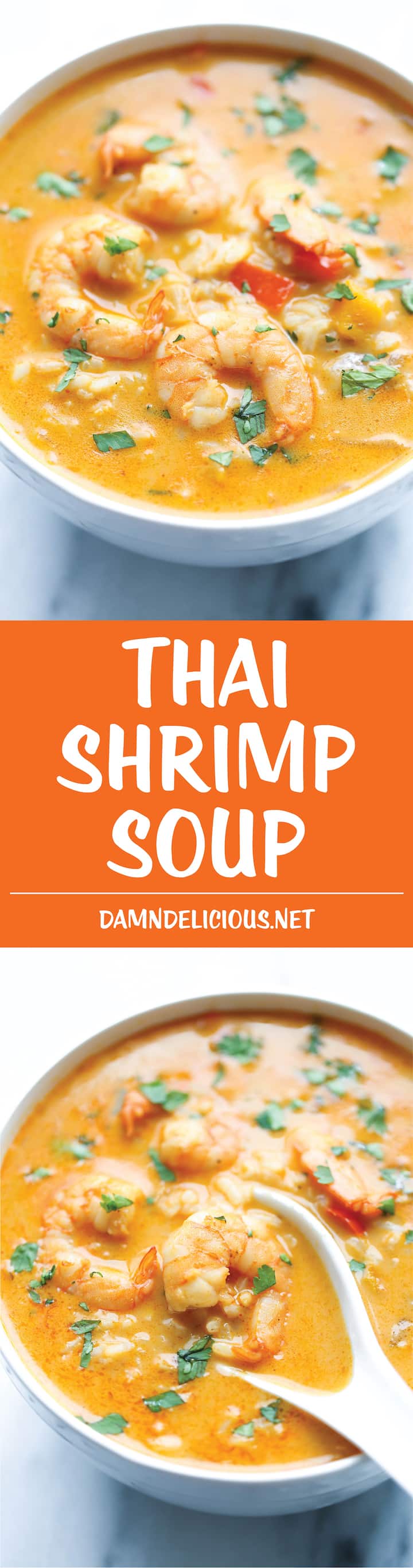 Thai Shrimp Soup - Skip the take-out and try making this at home – it’s unbelievably easy and 10000x tastier and healthier!