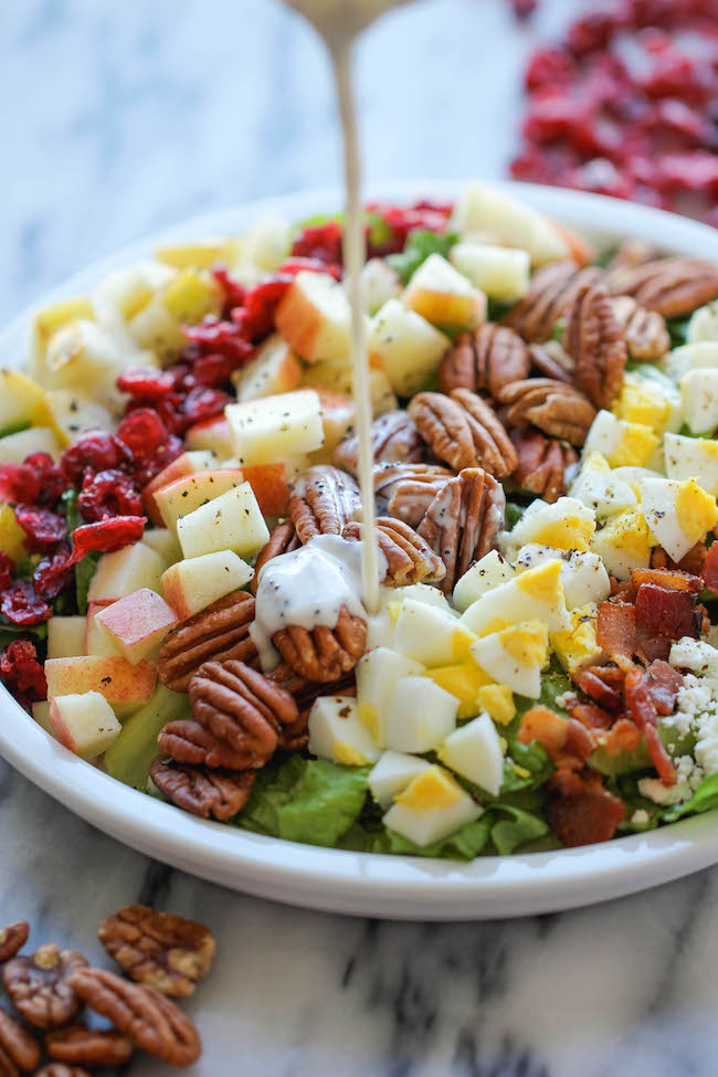 Harvest Cobb Salad - The perfect fall salad with the creamiest poppyseed salad dressing. So good, you'll want to make this all year long!