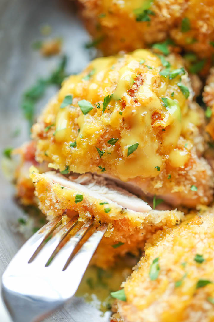 Oven Fried Chicken with Honey Mustard Glaze - Damn Delicious