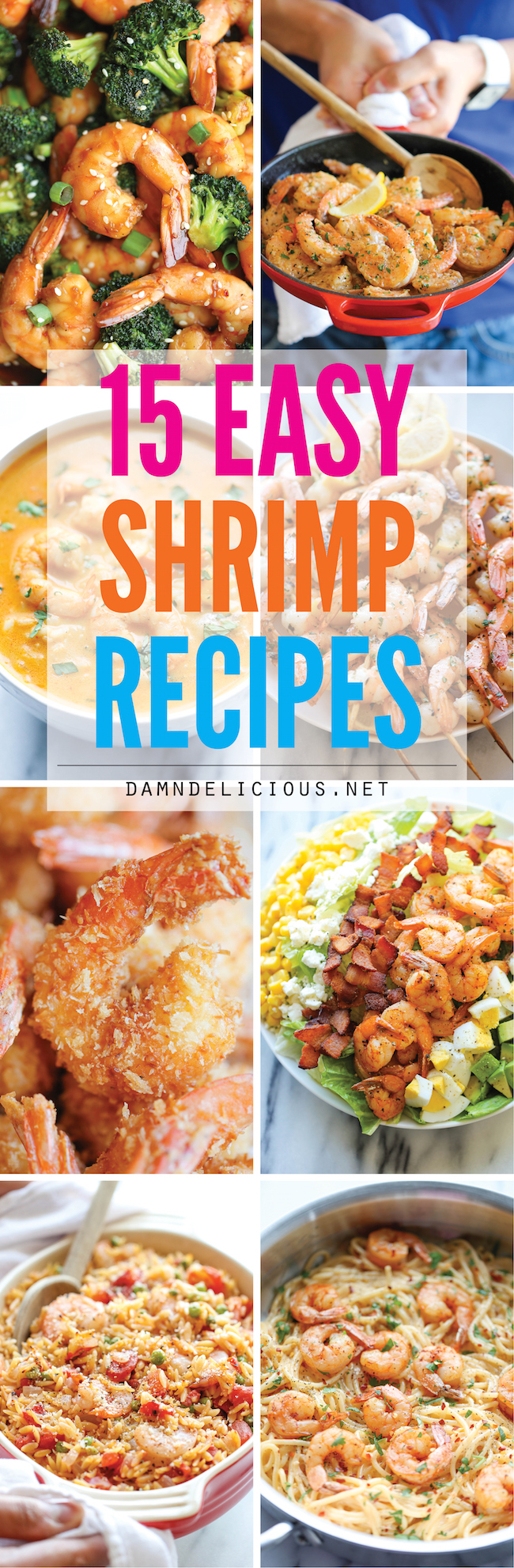 15 Easy Shrimp Recipes - Quick and easy shrimp recipes for any night of the week. Best of all, shrimp is high in protein and low in calories!