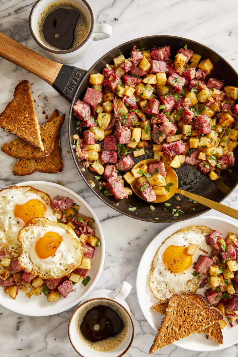 Corned Beef Hash - The most amazing no-fuss hash with roasted potatoes for that extra crispness. So good you'll want this all year long!