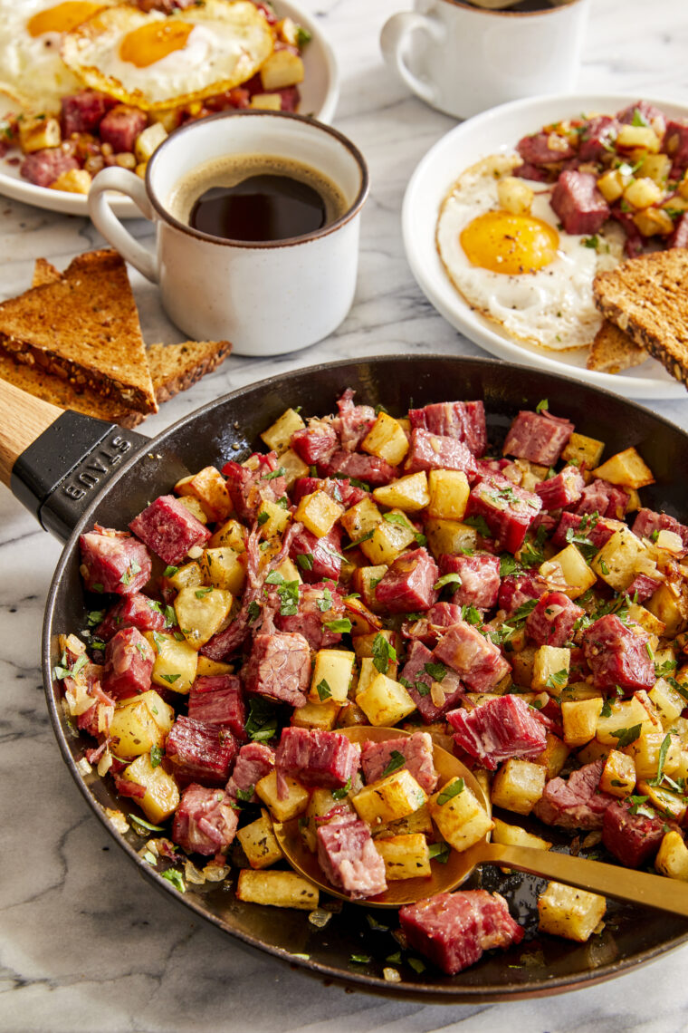 Corned Beef Hash - The most amazing no-fuss hash with roasted potatoes for that extra crispness. So good you'll want this all year long!