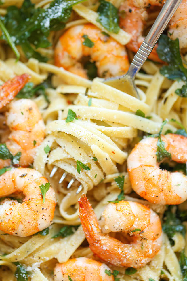 Garlic Butter Shrimp Pasta - Damn Delicious