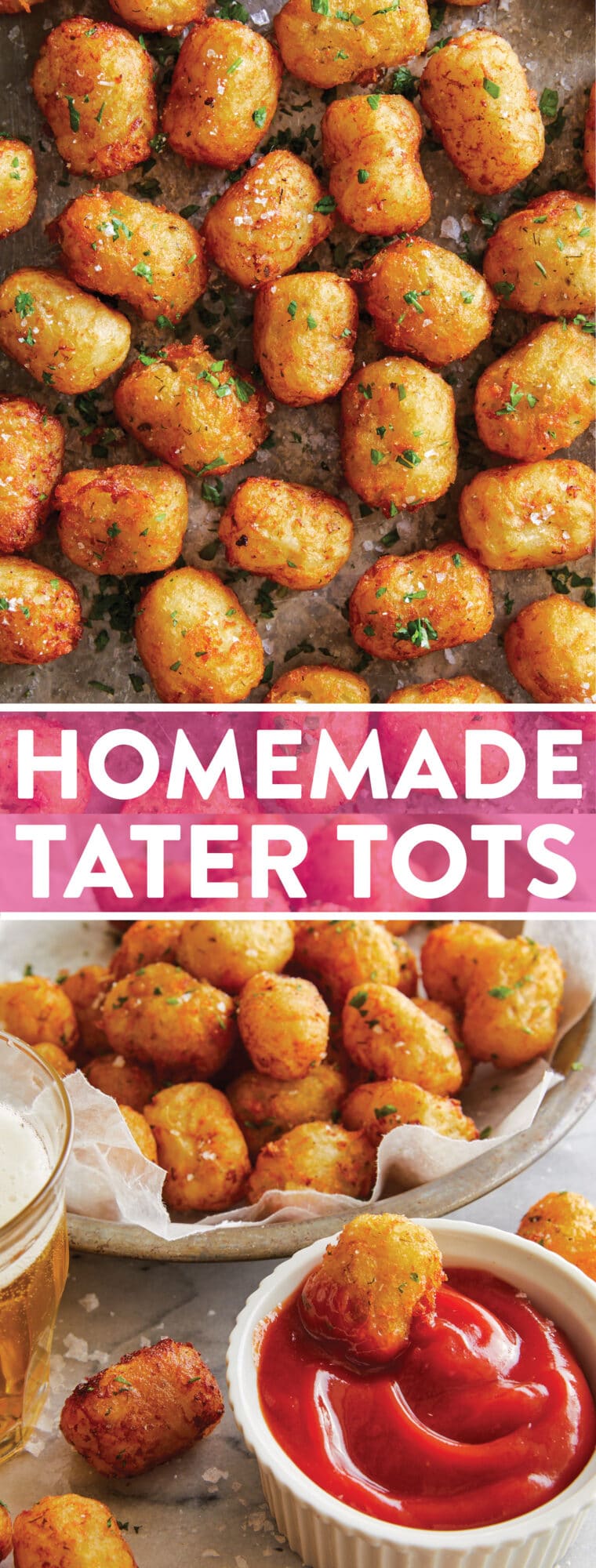 Homemade Tater Tots - Say goodbye to those frozen bags of tots! This homemade version is easy, freezer-friendly and better than store-bought!
