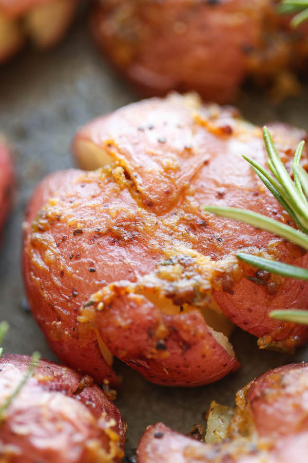 Crispy Dijon Smashed Potatoes - Damn Delicious