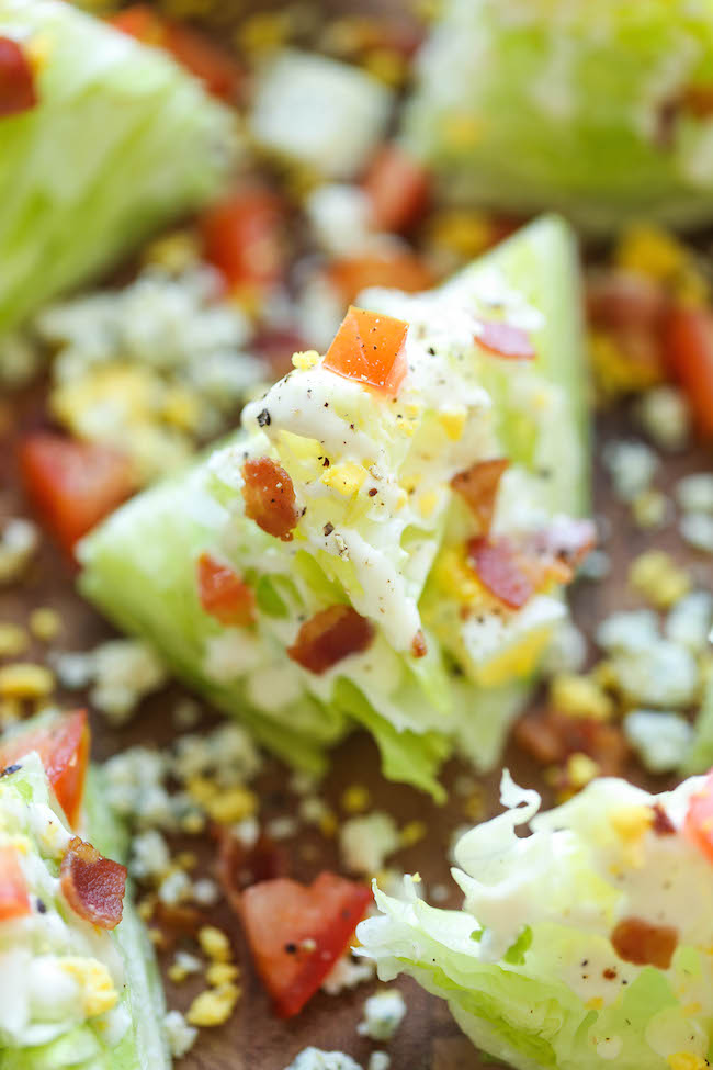 Mini BLT Wedge Salads - These mini salads with crisp bacon bits are perfect for easy serving, and miniature food always tastes better!