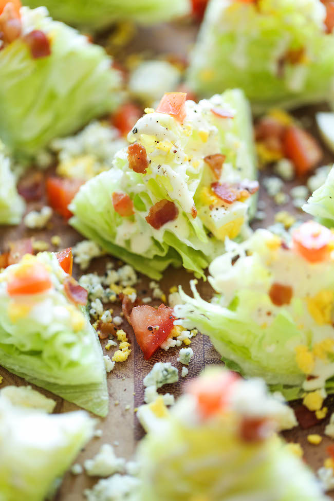 Mini BLT Wedge Salads - These mini salads with crisp bacon bits are perfect for easy serving, and miniature food always tastes better!