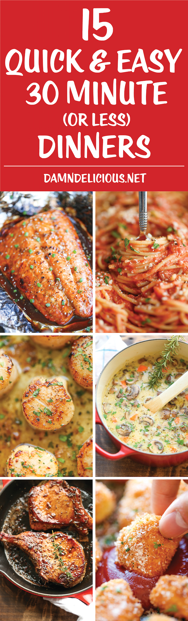 15 Quick and Easy 30 Minute Dinners - Dinner can be on the table in 30 min from start to finish with these fast, quick, easy, and delicious recipes!