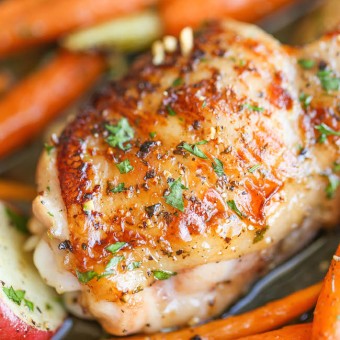 One Pan Garlic Ranch Chicken and Veggies - Damn Delicious