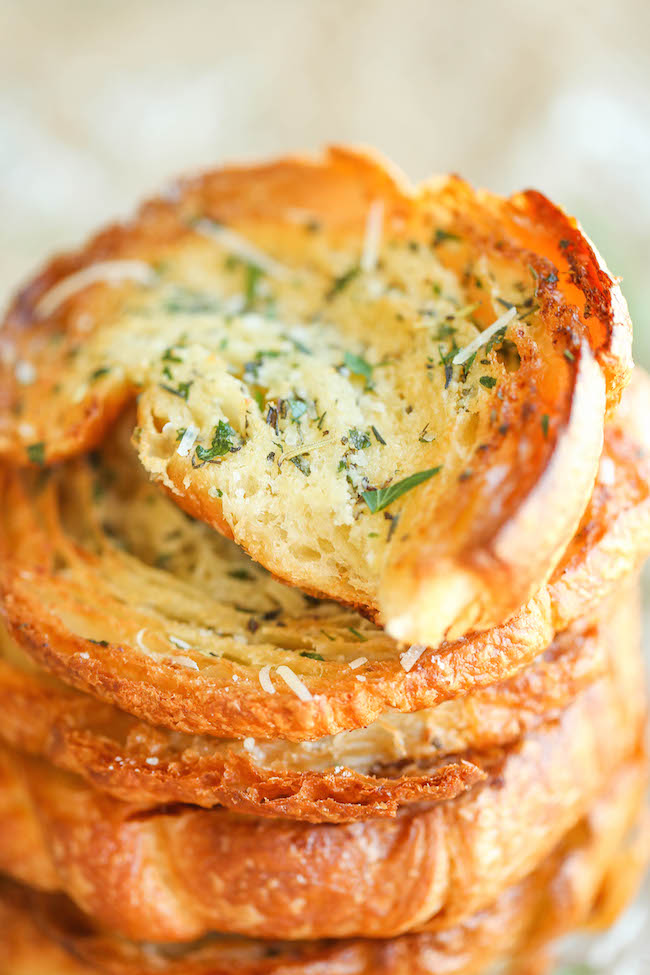 Garlic Bread Croissants - Damn Delicious
