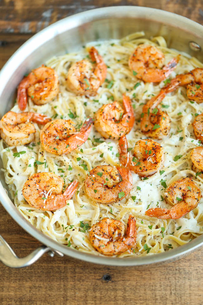 Cajun Shrimp with Garlic Parmesan Cream Sauce - The easiest weeknight meal with a homemade cream sauce that tastes a million times better than store-bought!