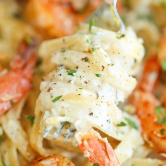 Cajun Shrimp with Garlic Parmesan Cream Sauce - Damn Delicious