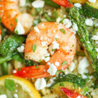 Shrimp, Asparagus and Zucchini Orzo Salad