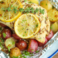 Lemon Chicken and Potatoes in Foil