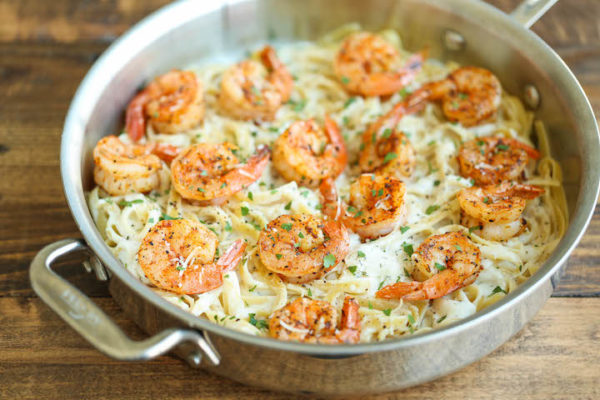 Cajun Shrimp with Garlic Parmesan Cream Sauce - Damn Delicious