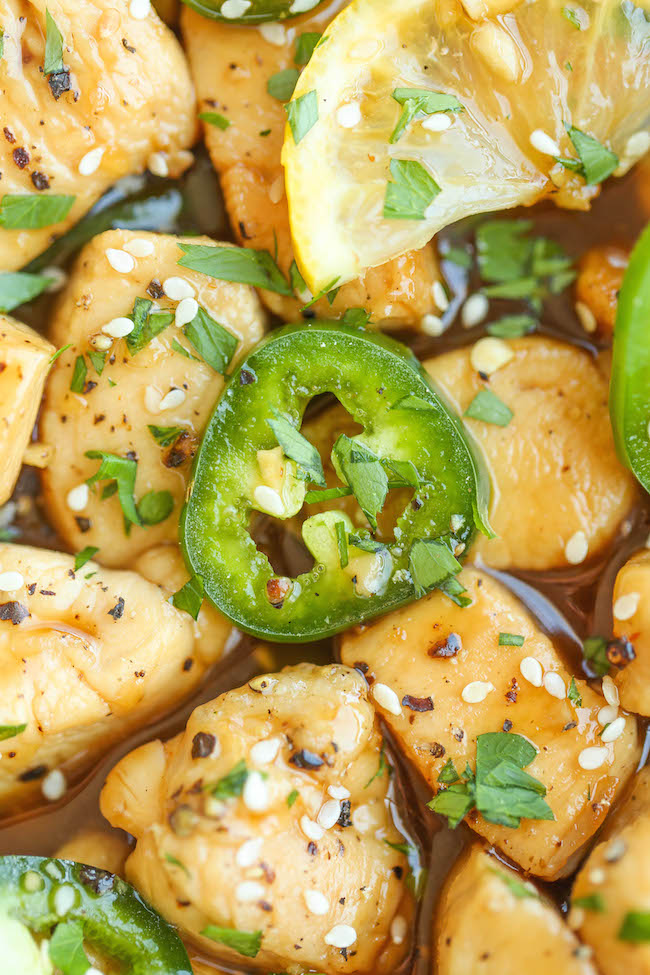 Asian Jalapeno Chicken - Sweet and savory perfection in this quick and easy 20 min meal from start to finish. Better than take-out and so much healthier!