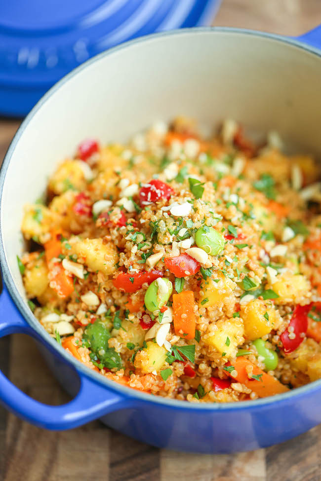 Thai Pineapple Fried Rice - Finally, a healthy, hearty fried rice made with quinoa! And it comes together in just 10 minutes - no dicing or chopping here!