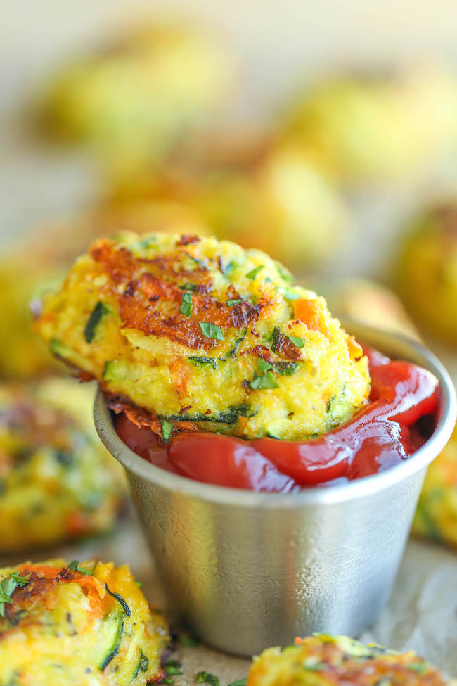 Zucchini Tots - Loaded with zucchini and carrots, these tots do not even taste healthy! It’s the perfect way to sneak in veggies, and it’s just so good!
