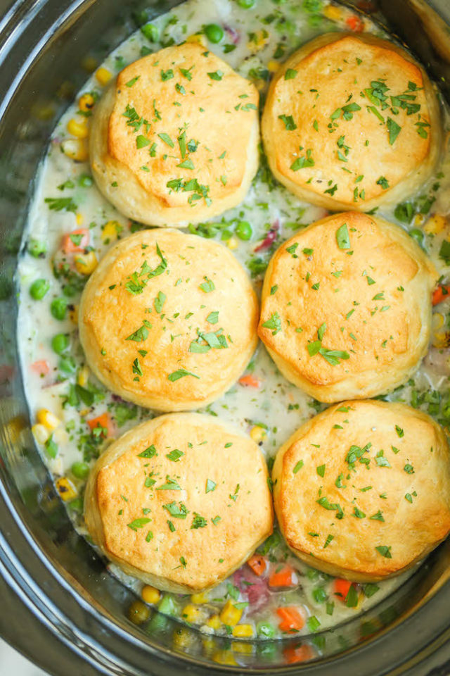 Slow Cooker Chicken Pot Pie - Damn Delicious