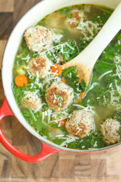 Turkey Meatball and Spinach Soup