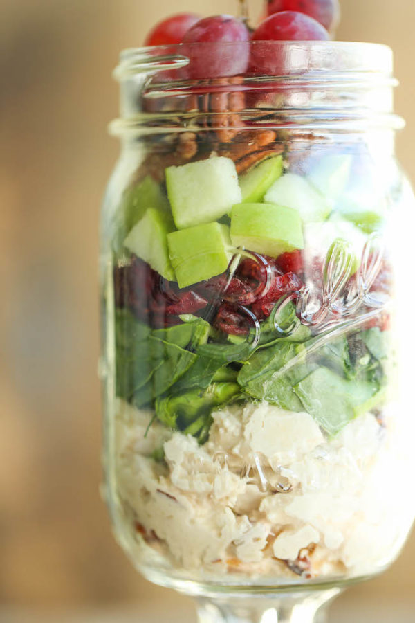 Chicken, Apple and Pecan Salad in a Jar Damn Delicious