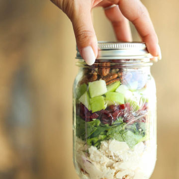 Chicken, Apple and Pecan Salad in a Jar - Damn Delicious