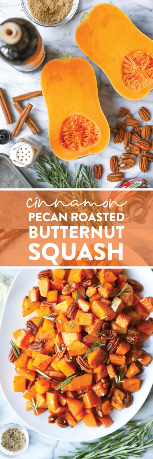Cinnamon Pecan Roasted Butternut Squash Damn Delicious