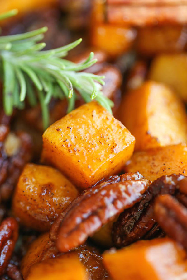 Cinnamon Pecan Roasted Butternut Squash Damn Delicious
