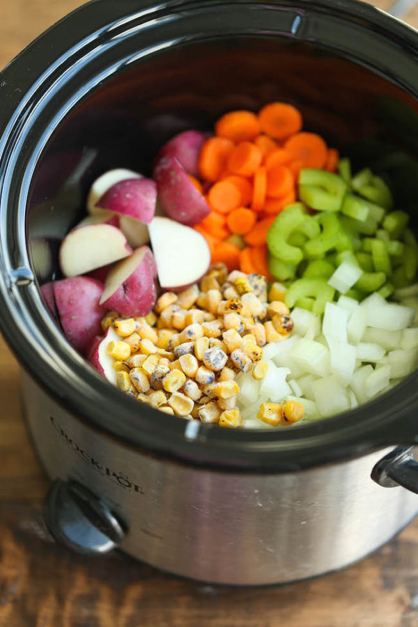 Slow Cooker Chicken and Corn Chowder - Damn Delicious