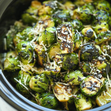 Slow Cooker Balsamic Brussels Sprouts Damn Delicious