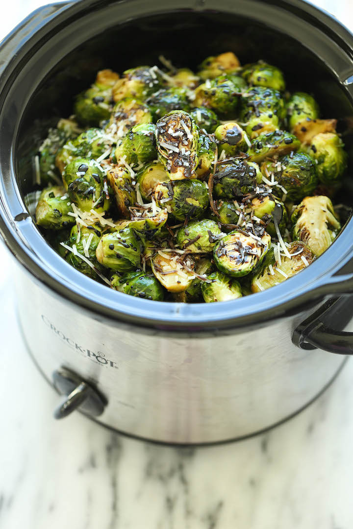 Slow Cooker Balsamic Brussels Sprouts