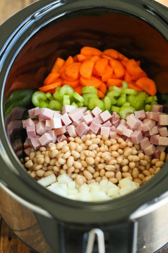 Slow Cooker Ham and White Bean Soup - Damn Delicious