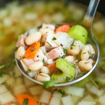 Slow Cooker Ham and White Bean Soup - Damn Delicious