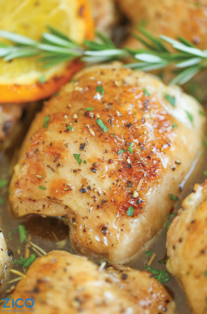 Orange Rosemary Chicken - Crisp-tender chicken, roasted in the most epic, melt-in-your-mouth orange rosemary glaze that you'll want to drink!