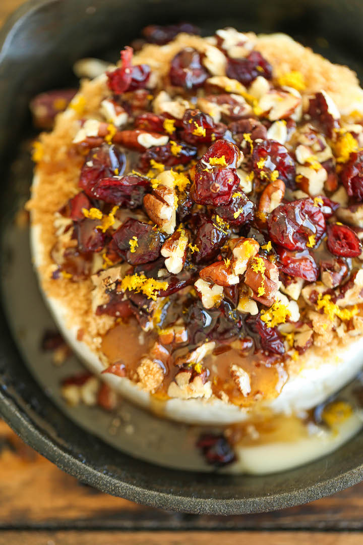 Warm Brie Appetizer with Cranberries and Walnuts