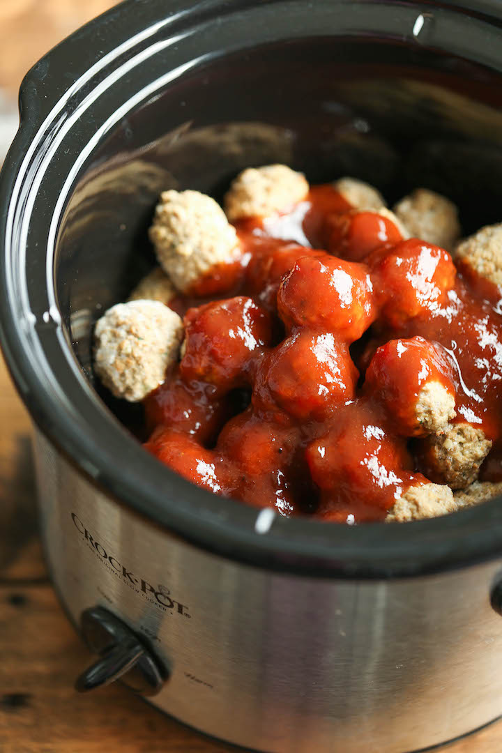 Slow Cooker Cocktail Meatballs - These are the ultimate party meatballs. Make-ahead, freezer-friendly and so effortlessly made right in the crockpot! EASY!