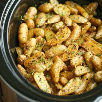 Slow Cooker Greek Potatoes - Damn Delicious