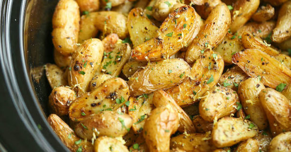 Slow Cooker Greek Potatoes Damn Delicious