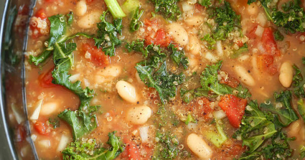 Slow Cooker Tomato Kale And Quinoa Soup Damn Delicious
