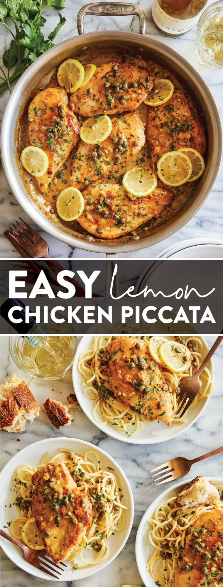 Easy Lemon Chicken Piccata - You won't believe how quick/easy this is with ingredients you already have on hand! Serve over pasta - SO GOOD!