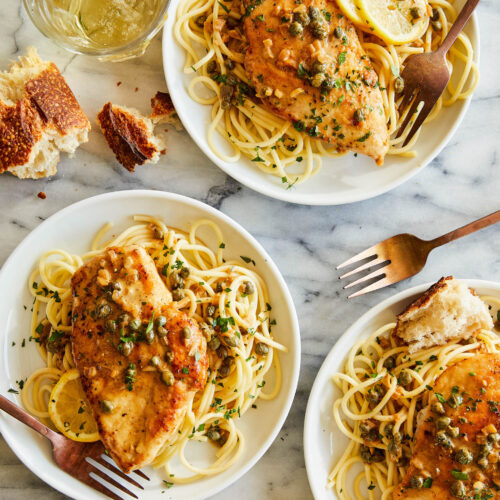 Parmesan Chicken Linguine. Quick & easy but dinner party ready!