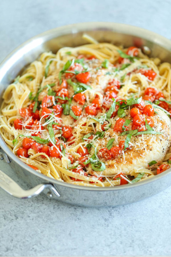 Tomato Basil Chicken Fettuccine Damn Delicious