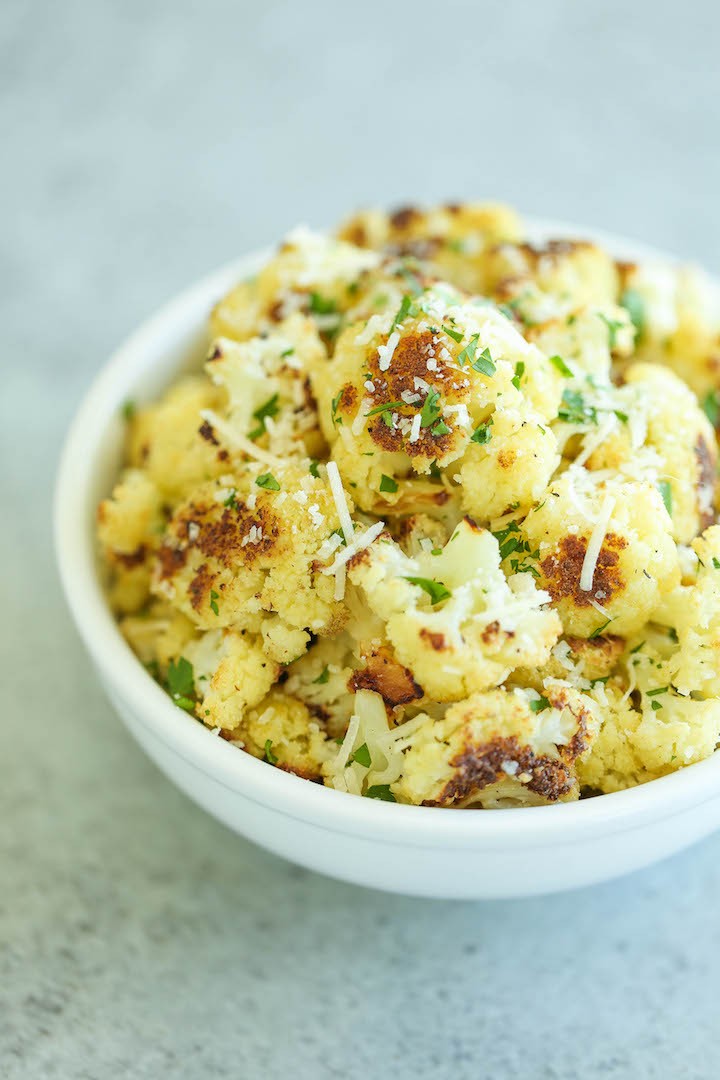 Roasted Garlic Cauliflower Damn Delicious