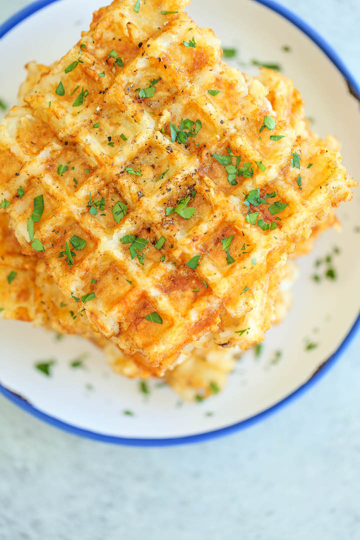 Tater Tot Waffles - Yes, you can turn tater tots into the BEST WAFFLES ever using a waffle iron! Seriously. Breakfast doesn't get any easier, or tastier!!