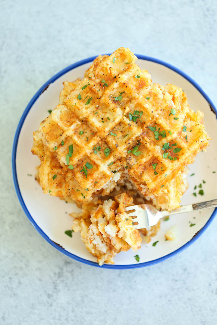 Tater Tot Waffles - Yes, you can turn tater tots into the BEST WAFFLES ever using a waffle iron! Seriously. Breakfast doesn't get any easier, or tastier!!