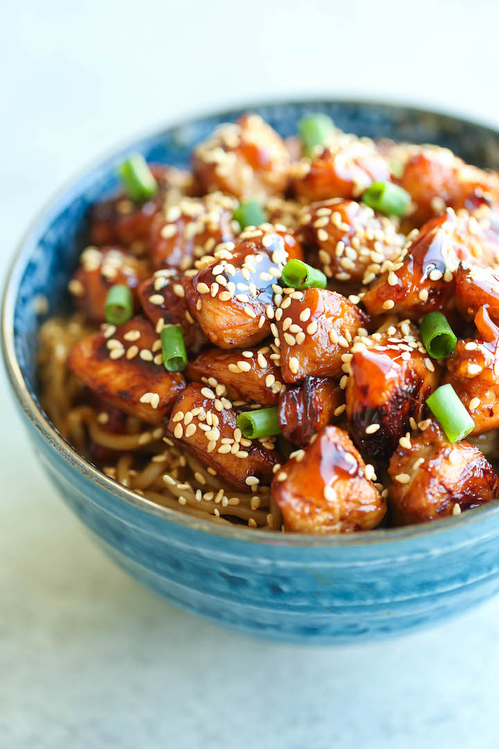 Teriyaki Chicken Noodle Bowls - Damn Delicious