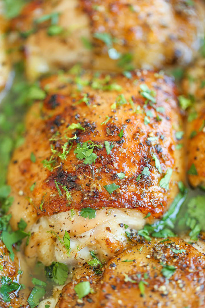 Cilantro Lime Chicken - Moist-tender chicken roasted to absolute perfection in a zesty, cilantro lime sauce. Quick and easy for any night of the week!